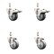 Service Caster 3 Inch 316SS Thermoplastic Rubber 3/8 Inch Threaded Stem Caster Lock Brake, 2PK SS316TSTTL20S314-TPRB-381615-2-S2 - alternate 1